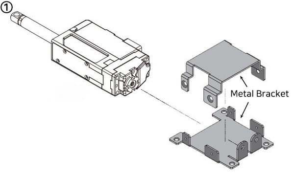 Metal Bracket (IR-MB02) - 12Lf/L12 (22mm,0.86in), D12/D7(26mm,1.02in), 12L/12D(27mm,1.06in) Stroke Version Lateral mounting