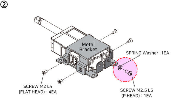 Metal Bracket (IR-MB02) - 12Lf/L12 (22mm,0.86in), D12/D7(26mm,1.02in), 12L/12D(27mm,1.06in) Stroke Version Lateral mounting