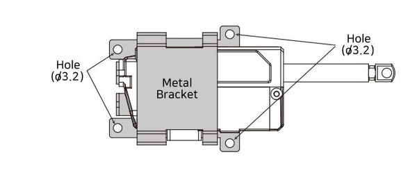 Metal Bracket (IR-MB02) - 12Lf/L12 (22mm,0.86in), D12/D7(26mm,1.02in), 12L/12D(27mm,1.06in) Stroke Version Lateral mounting