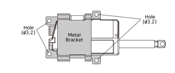 Metal Bracket (IR-MB02) - 12Lf/L12 (22mm,0.86in), D12/D7(26mm,1.02in), 12L/12D(27mm,1.06in) Stroke Version Lateral mounting