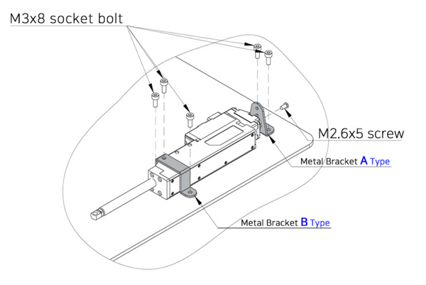 Metal Bracket (IR-MB03) - For 12Lf/ L12 40mm(1.57in) ~ 96mm(3.78in) Stroke Version Only
