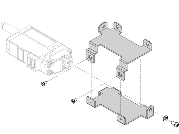Metal Bracket (IR-MB04) - 12Lf/L12 (22mm,0.86in), D12/D7(26mm,1.02in), 12L/12D(27mm,1.06in) Stroke Version Vertical mounting