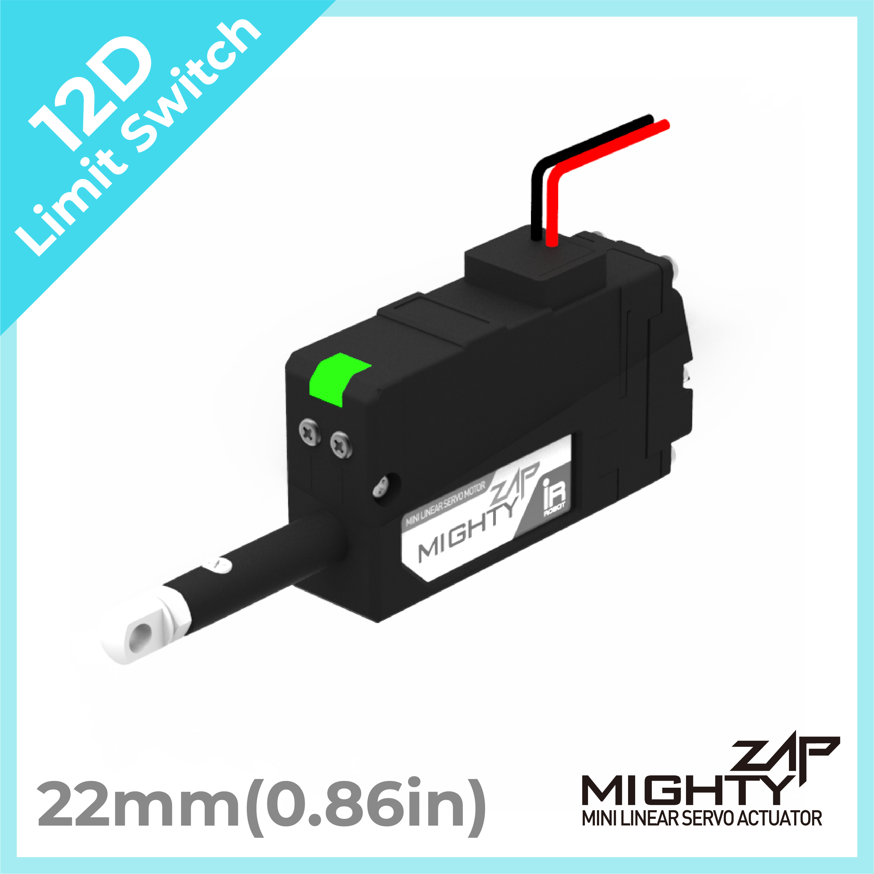 [ 12D Limit Switch Series ]  - 22mm(0.86in) stroke, Corerd Motor