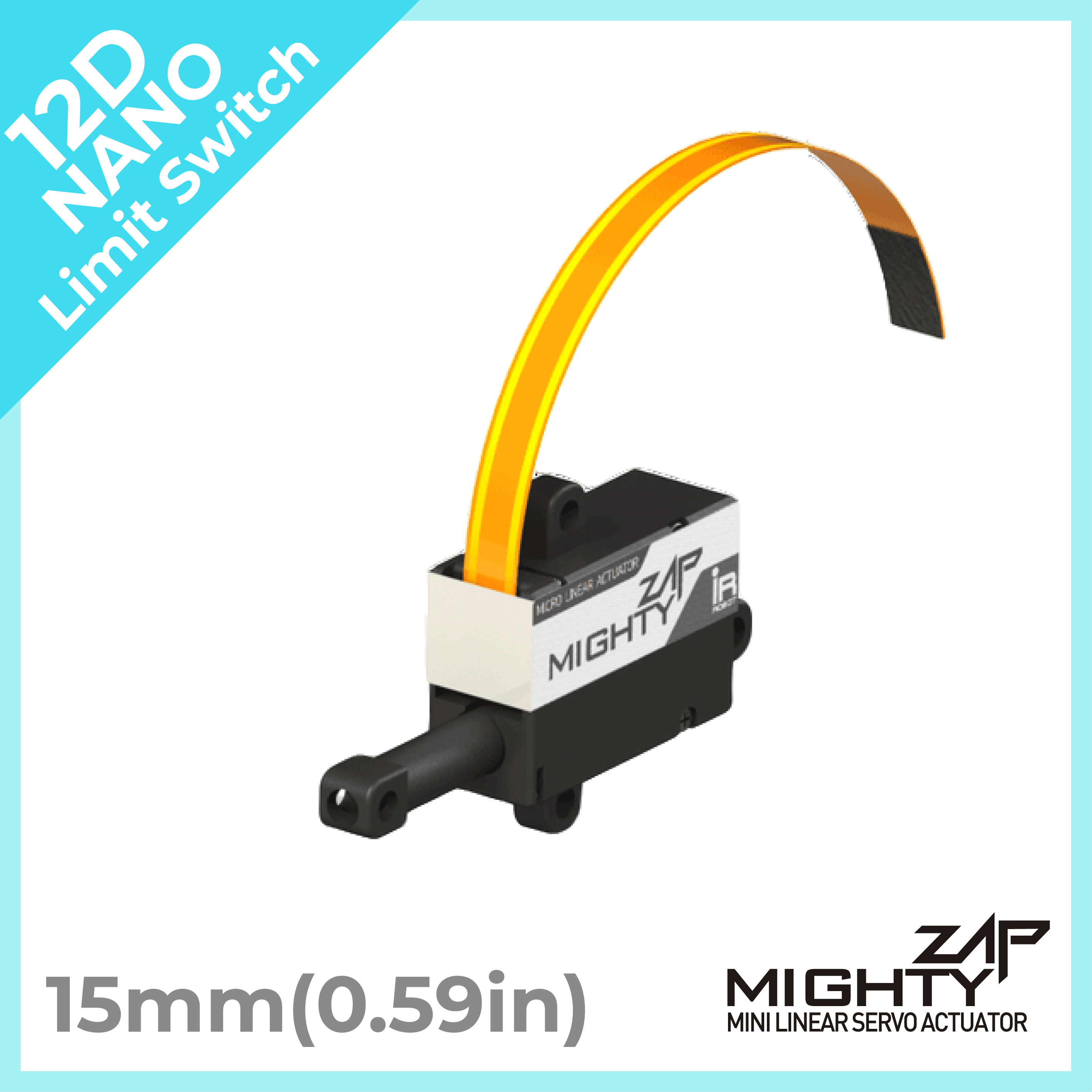 [ 12D NANO Limit Switch Series ] - 15mm(0.59in) stroke, Corerd Motor