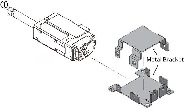Metal Bracket (IR-MB02) - 12Lf/L12 (22mm,0.86in), D12/D7(26mm,1.02in), 12L/12D(27mm,1.06in) Stroke Version Lateral mounting