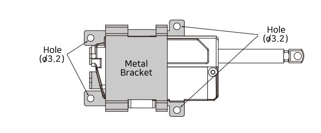 Metal Bracket (IR-MB02) - 12Lf/L12 (22mm,0.86in), D12/D7(26mm,1.02in), 12L/12D(27mm,1.06in) Stroke Version Lateral mounting